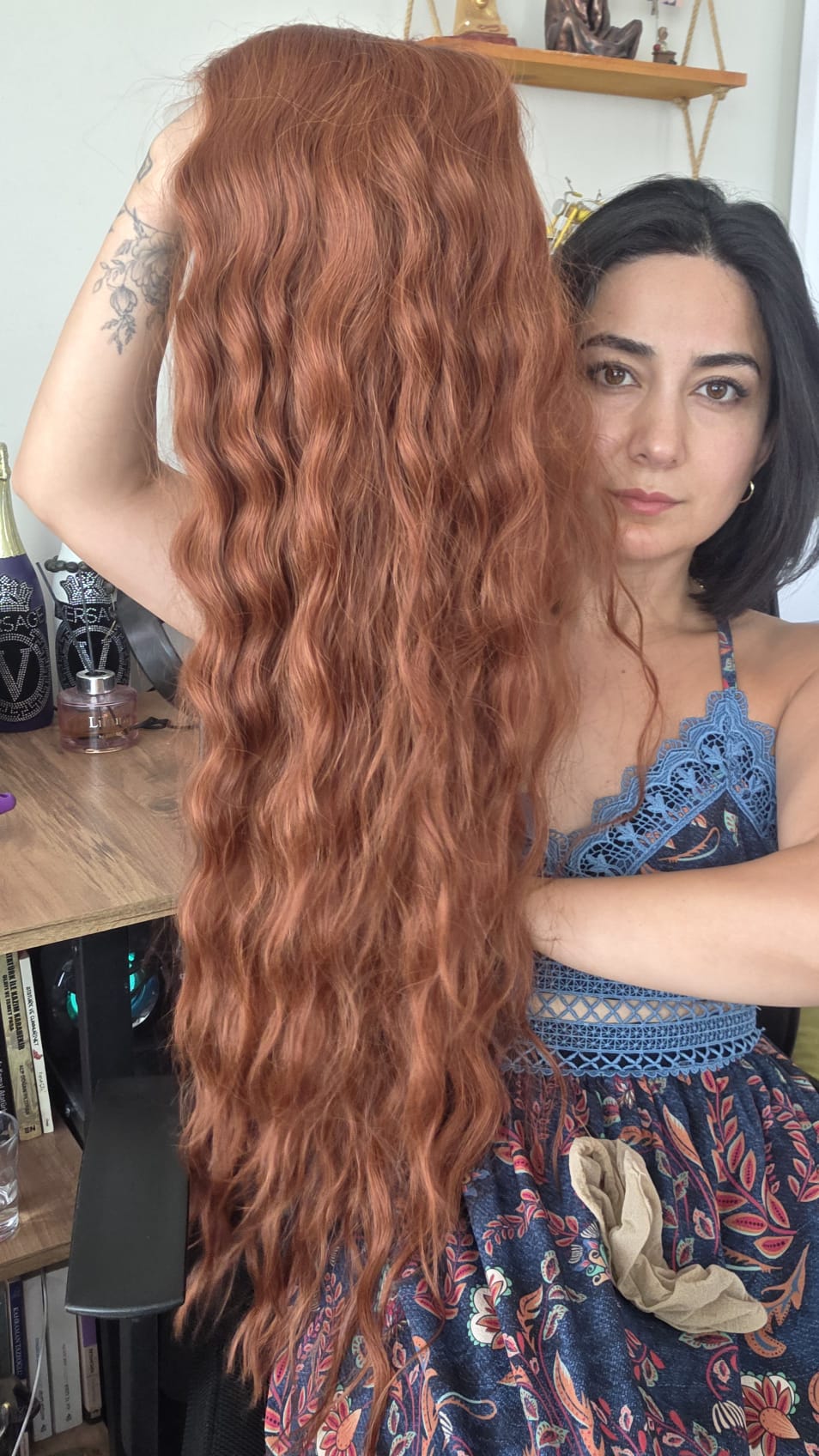 PERUKÇU ALEV SENTETİK TÜL PERUK RED130T